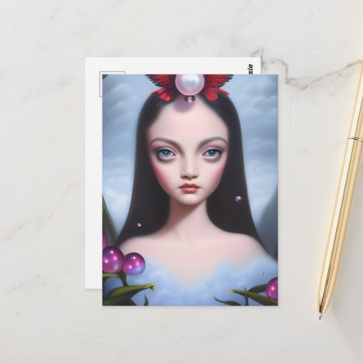 ブルーアイドブルネットガール ポストカード (正面/裏面インサイチュ)