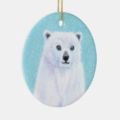 ブルーアイドポーラベアスノーオーナメント セラミックオーナメント (右)