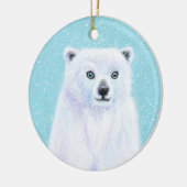ブルーアイドポーラベアスノーオーナメント セラミックオーナメント (左)