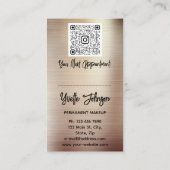 ブルーアイドラックスメイクアップロゴQRコードリップバラ 名刺 (裏面)