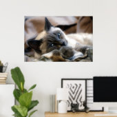 ブルーアイド美しい ポスター (ホームオフィス)