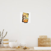 ブルーアイド虎猫ラブズヌードル ポスター (キッチン)