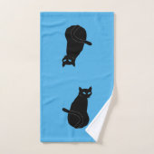 ブルーアイド黒猫バスタオル – あなたの色 バスタオルセット (ハンドタオル)