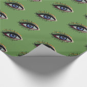 ブルーアイパターンギフトラッピング紙 ラッピングペーパー (角)