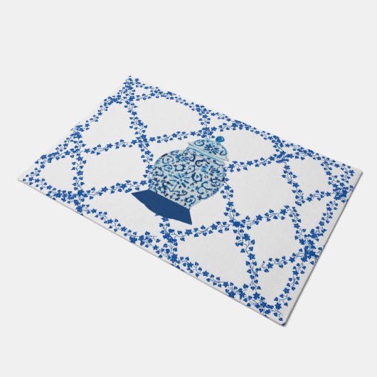 ブルーアイビージンジャージャールジャースウェルカム ドアマット (アングル)