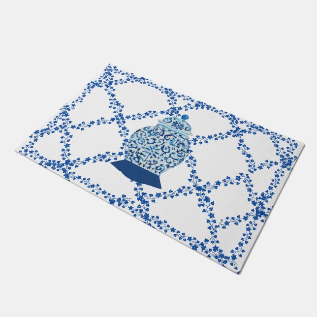 ブルーアイビージンジャージャールジャースウェルカム ドアマット (アングル)