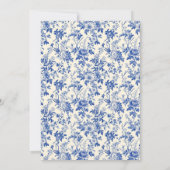 ブルーアイボリーチノイスリーフローラブライダルシャワー 招待状 (裏面)