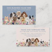 ブルーアイボリーペットグルーミングドッグシッタートリマー 名刺 (正面/裏面)