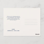 ブルーアイボリー結婚写真ありがとう ポストカード (裏面)