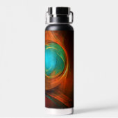 ブルーアイモダン抽象芸術ファインアートパタクールーン#16 ウォーターボトル (背面)