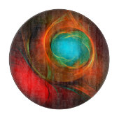 ブルーアイモダン抽象芸術ファインアートパタクールーン#16 カッティングボード (正面)