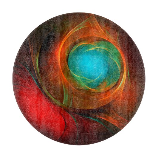 ブルーアイモダン抽象芸術ファインアートパタクールーン#16 カッティングボード (正面)