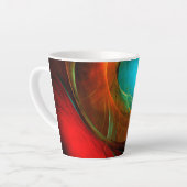 ブルーアイモダン抽象芸術ファインアートパタクールーン#16 カフェラテマグ (左アングル)