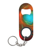 ブルーアイモダン抽象芸術ファインアートパタクールーン#16 キーホルダー栓抜き (正面)