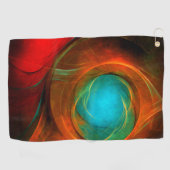 ブルーアイモダン抽象芸術ファインアートパタクールーン#16 ゴルフタオル (横)