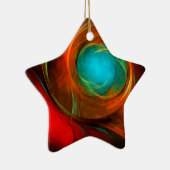 ブルーアイモダン抽象芸術ファインアートパタクールーン#16 セラミックオーナメント (右)