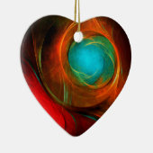 ブルーアイモダン抽象芸術ファインアートパタクールーン#16 セラミックオーナメント (右)