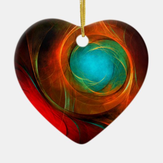 ブルーアイモダン抽象芸術ファインアートパタクールーン#16 セラミックオーナメント (正面)