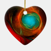 ブルーアイモダン抽象芸術ファインアートパタクールーン#16 セラミックオーナメント (裏面)