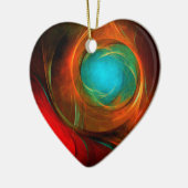 ブルーアイモダン抽象芸術ファインアートパタクールーン#16 セラミックオーナメント (左)