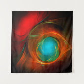 ブルーアイモダン抽象芸術ファインアートパタクールーン#16 タペストリー (正面(横))