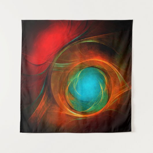 ブルーアイモダン抽象芸術ファインアートパタクールーン#16 タペストリー (正面(横))