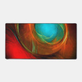 ブルーアイモダン抽象芸術ファインアートパタクールーン#16 デスクマット (正面)