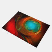 ブルーアイモダン抽象芸術ファインアートパタクールーン#16 ドアマット (アングル)