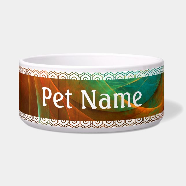 ブルーアイモダン抽象芸術ファインアートパタクールーン#16 ボウル (正面)