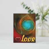 ブルーアイモダン抽象芸術ファインアートパタクールーン#16 ポストカード (スタンド正面)