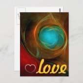 ブルーアイモダン抽象芸術ファインアートパタクールーン#16 ポストカード (正面/裏面)