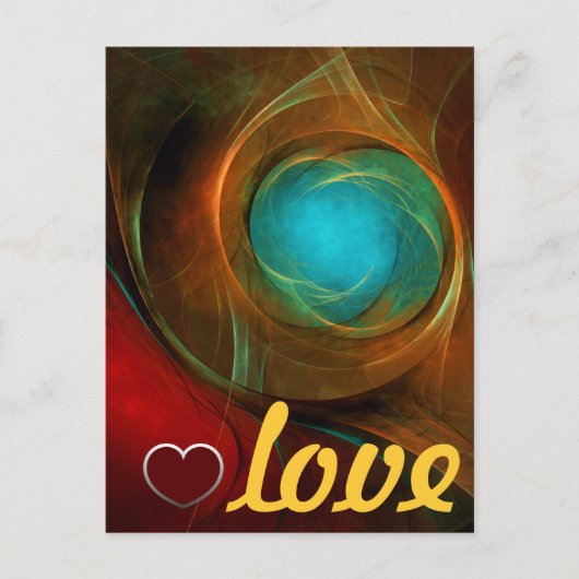 ブルーアイモダン抽象芸術ファインアートパタクールーン#16 ポストカード (正面)