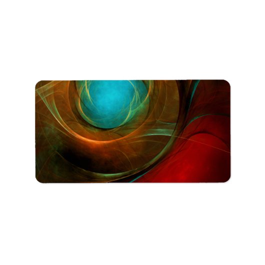 ブルーアイモダン抽象芸術ファインアートパタクールーン#16 ラベル (正面)