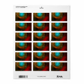 ブルーアイモダン抽象芸術ファインアートパタクールーン#16 ラベル (フルシート)