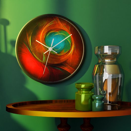 ブルーアイモダン抽象芸術ファインアートパタクールーン#16 ラージ壁時計