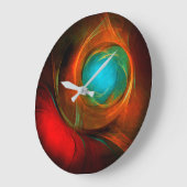 ブルーアイモダン抽象芸術ファインアートパタクールーン#16 ラージ壁時計 (傾斜)