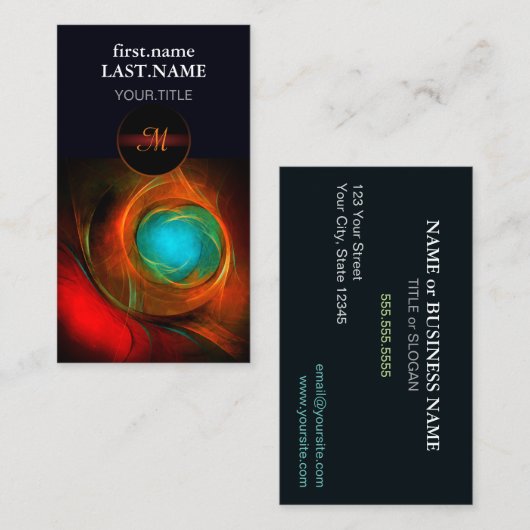 ブルーアイモダン抽象芸術ファインアートパタクールーン#16 名刺 (正面/裏面)