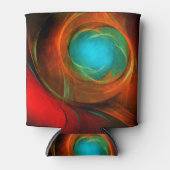 ブルーアイモダン抽象芸術ファインアートパタクールーン#16 缶クーラー (正面)