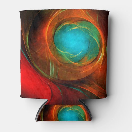 ブルーアイモダン抽象芸術ファインアートパタクールーン#16 缶クーラー (正面)