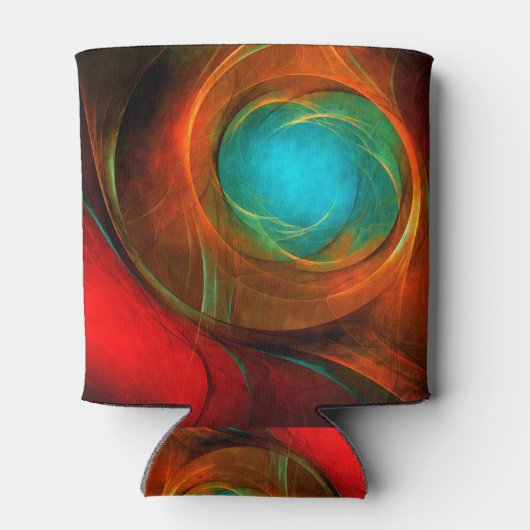 ブルーアイモダン抽象芸術ファインアートパタクールーン#16 缶クーラー (裏面)