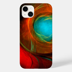 ブルーアイモダン抽象芸術ファインアートパタクールーン#16 Case-Mate iPhone 14 PLUSケース