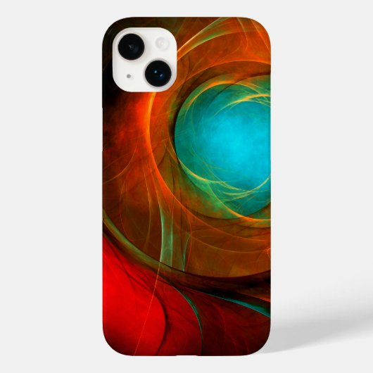 ブルーアイモダン抽象芸術ファインアートパタクールーン#16 Case-Mate iPhoneケース (裏面)