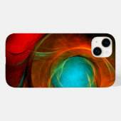 ブルーアイモダン抽象芸術ファインアートパタクールーン#16 Case-Mate iPhoneケース (裏面 (横))