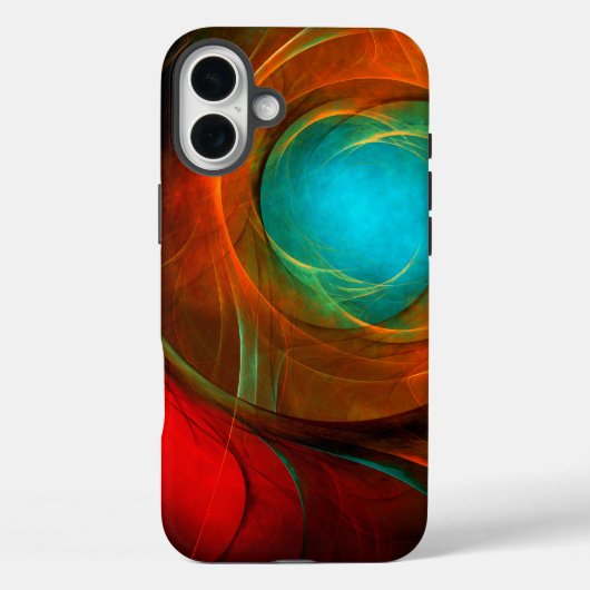 ブルーアイモダン抽象芸術ファインアートパタクールーン#16 Case-Mate iPhoneケース (裏面)