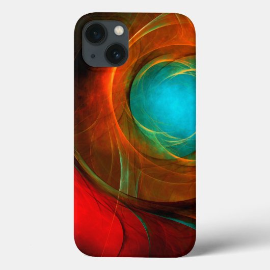 ブルーアイモダン抽象芸術ファインアートパタクールーン#16 Case-Mate iPhoneケース (裏面)