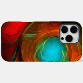 ブルーアイモダン抽象芸術ファインアートパタクールーン#16 Case-Mate iPhoneケース (裏面 (横))