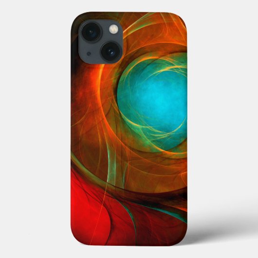 ブルーアイモダン抽象芸術ファインアートパタクールーン#16 Case-Mate iPhoneケース (裏面)