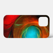 ブルーアイモダン抽象芸術ファインアートパタクールーン#16 Case-Mate iPhoneケース (裏面 (横))