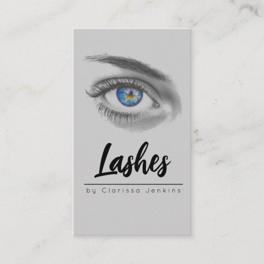 ブルーアイラッシュまつげエクステンションのメイクアップ 名刺 (正面)