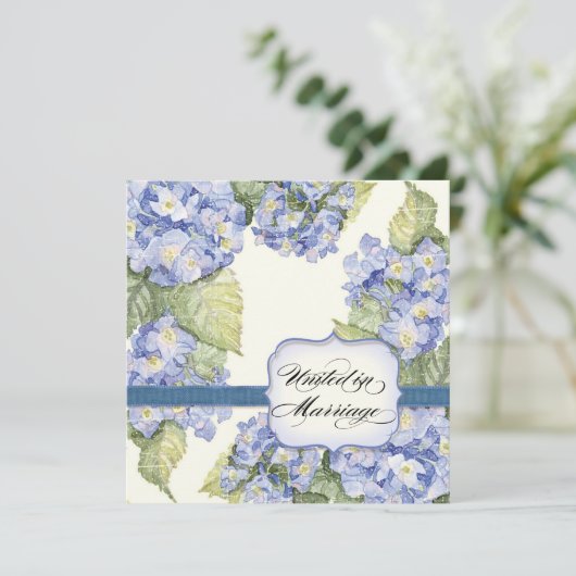 ブルーアイランジアブラケッフォーマルトフローラ結婚ズ 招待状 (スタンド正面)